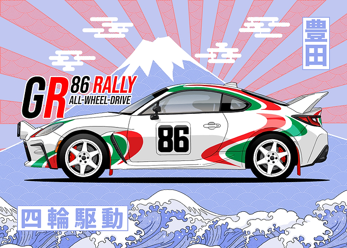 Toyota GR 86 Rally Car Illustration