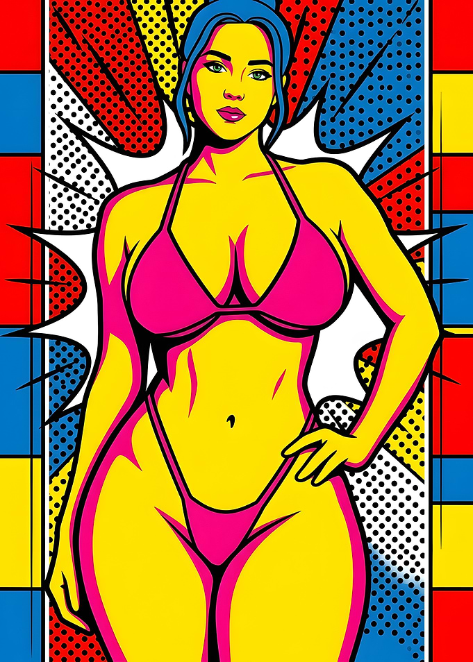 Pop Art Woman in Bikini