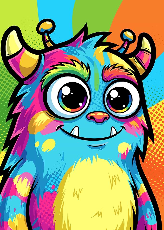 Colorful Cute Monster Portrait