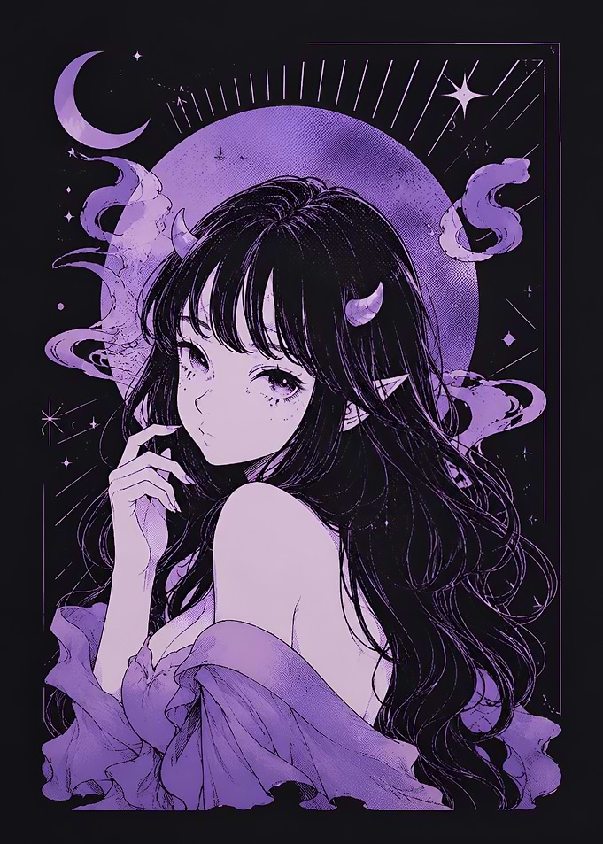 Anime Demon Girl Illustration