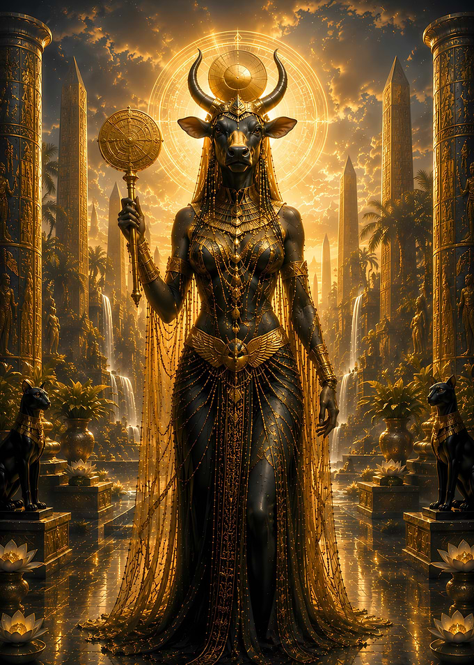Hathor Goddess of Love – Noir Gold