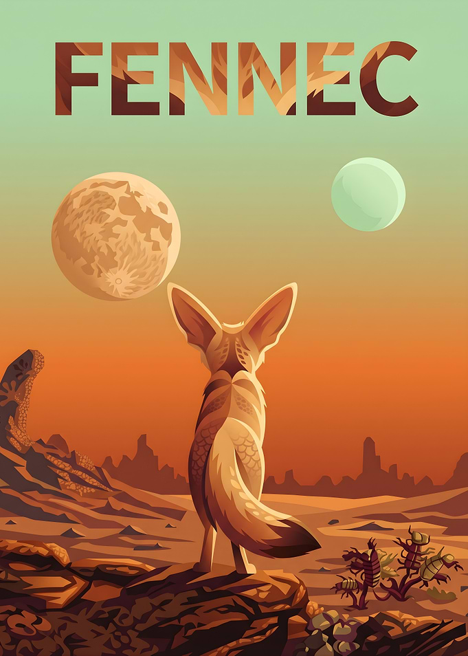 Fennec Fox Desert Planet Poster