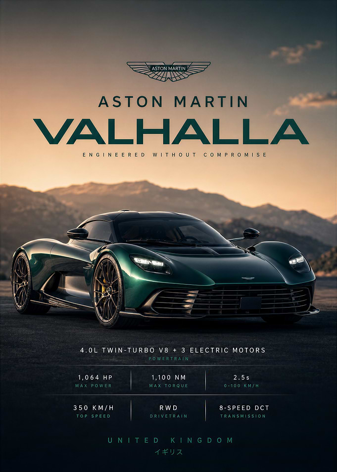 Aston Martin Valhalla Supercar Poster