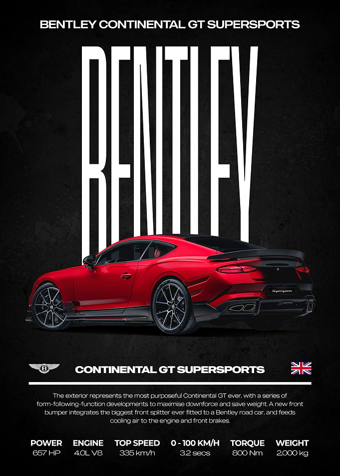 Bentley Continental GT Supersports Poster