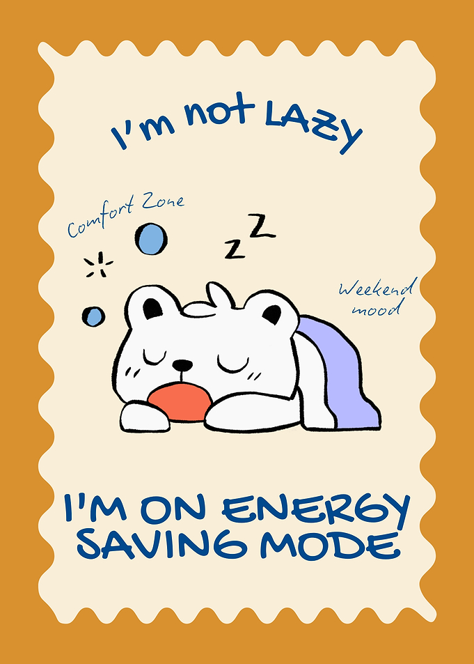 Cute Sleeping Bear Energy Saving Poster