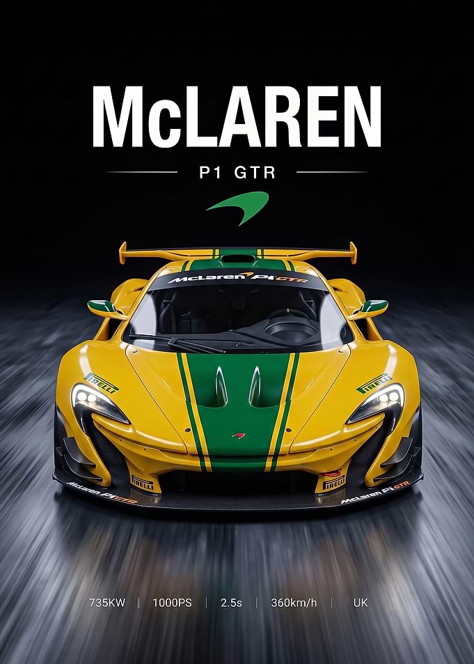 sleek race McLaren P1 GTR Poster