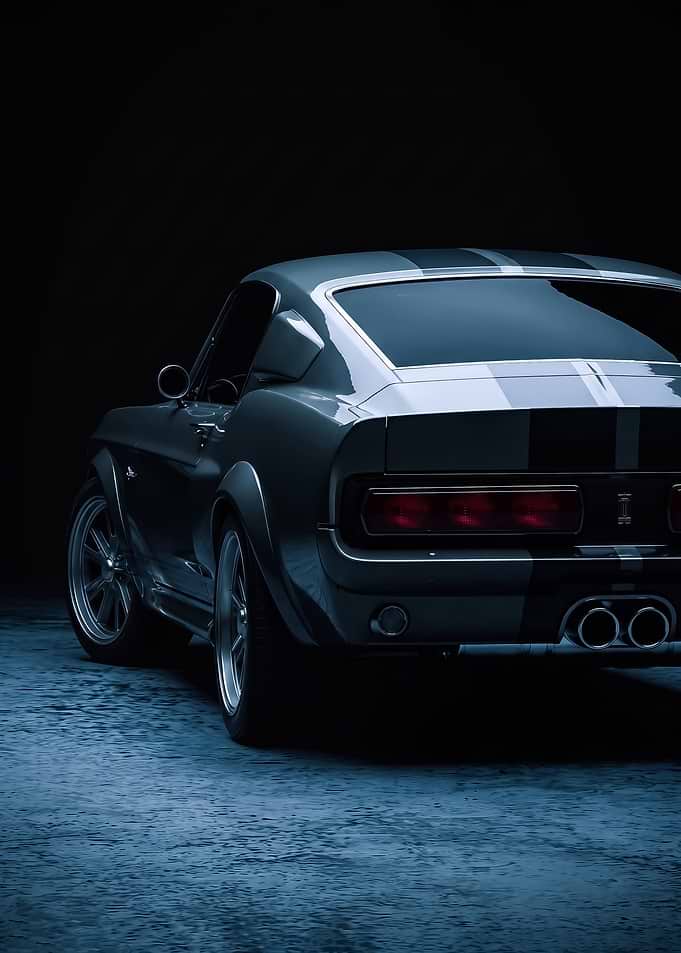 Dark Moody shellpy gt Eleanor back view car poster