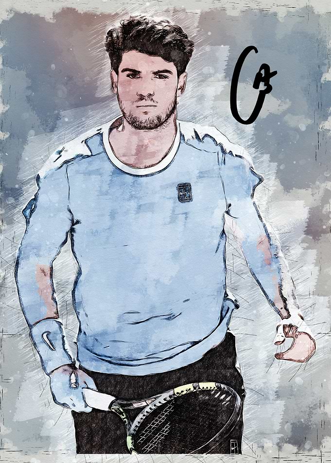 Carlos Alcaraz Tennis Player Portrait