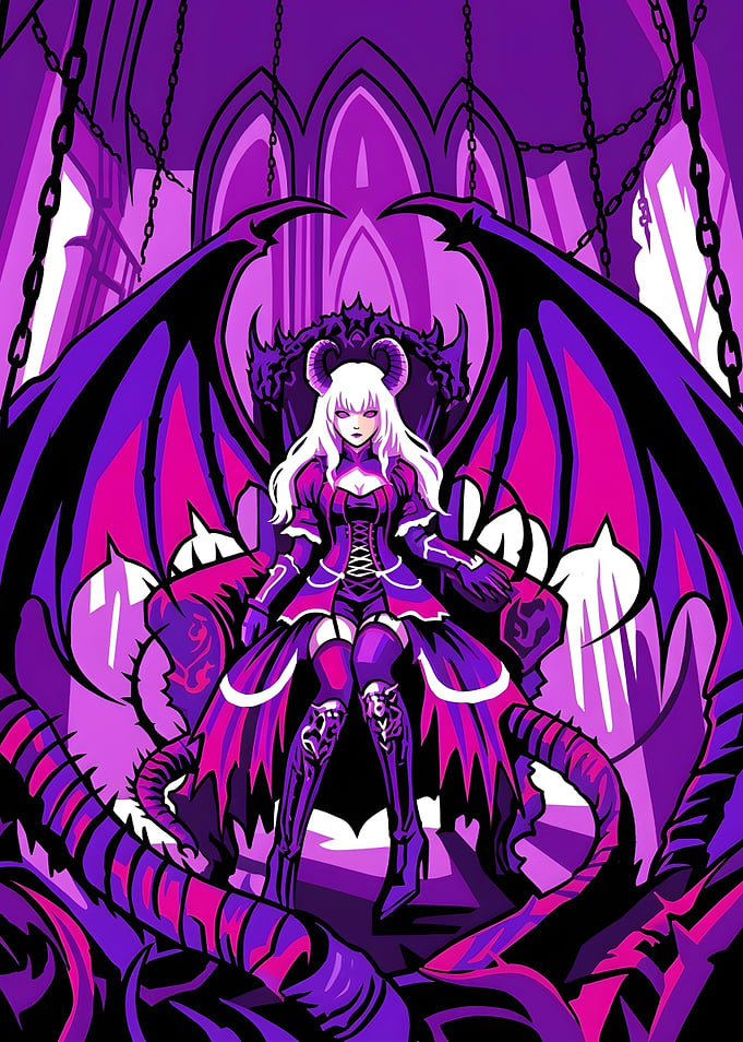 Demon Queen Sitting on Throne