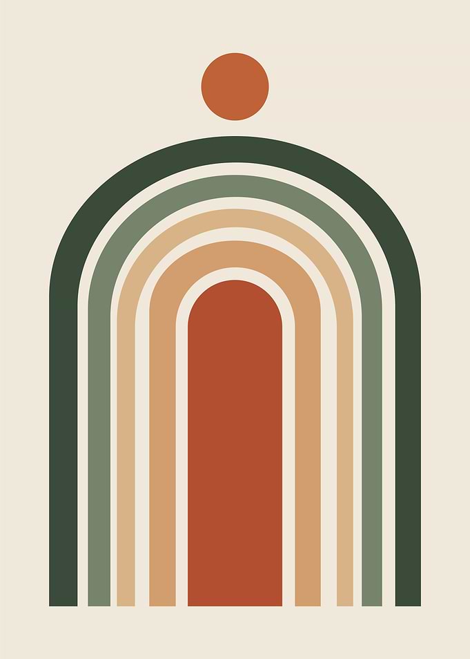 Minimalist Abstract Rainbow Arch Wall Art