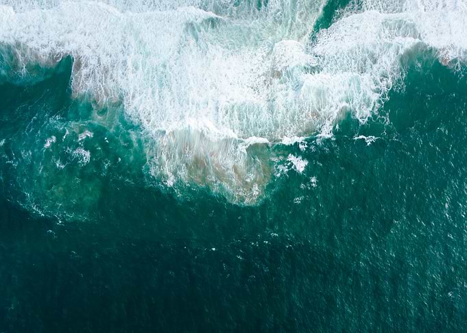 Aerial View of Ocean Waves