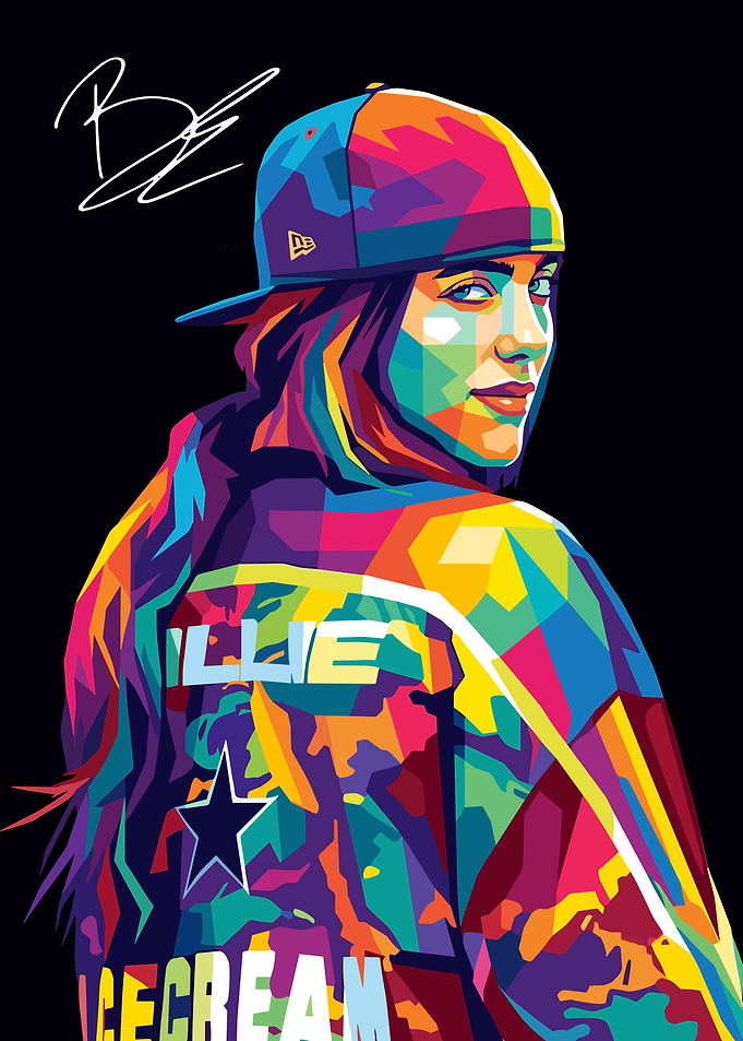 Billie Eilish WPAP Pop Art Portrait