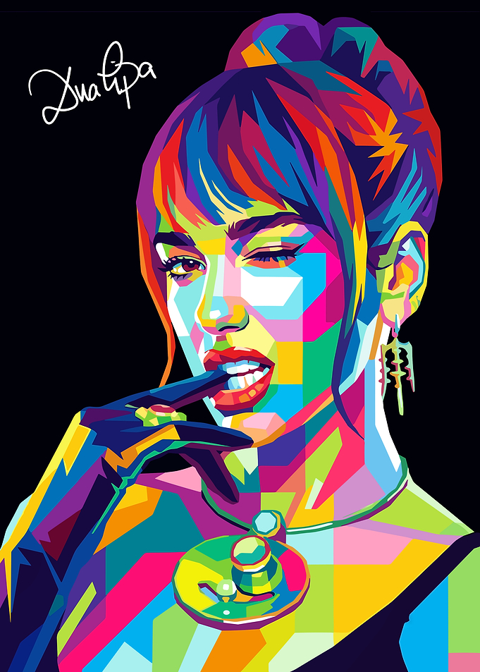 Dua Lipa Pop Art Portrait