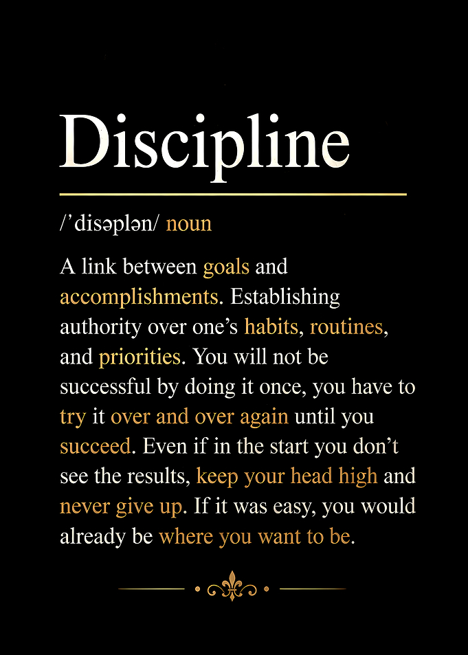 Inspirational Discipline Definition Poster