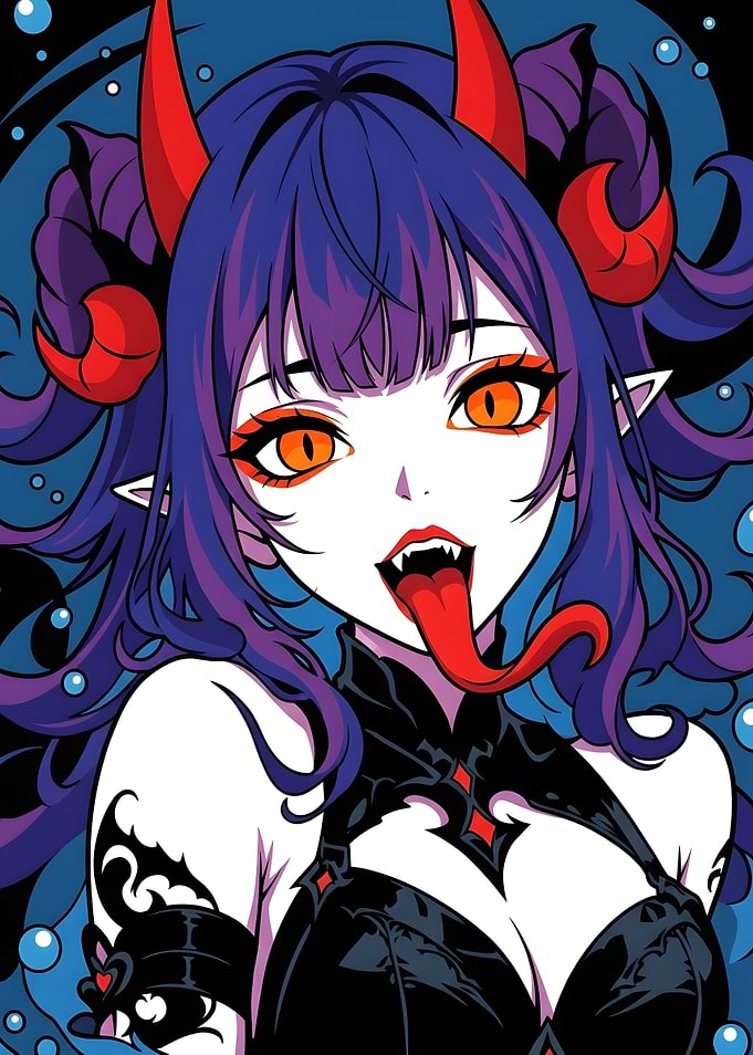 Anime Demon Girl Portrait