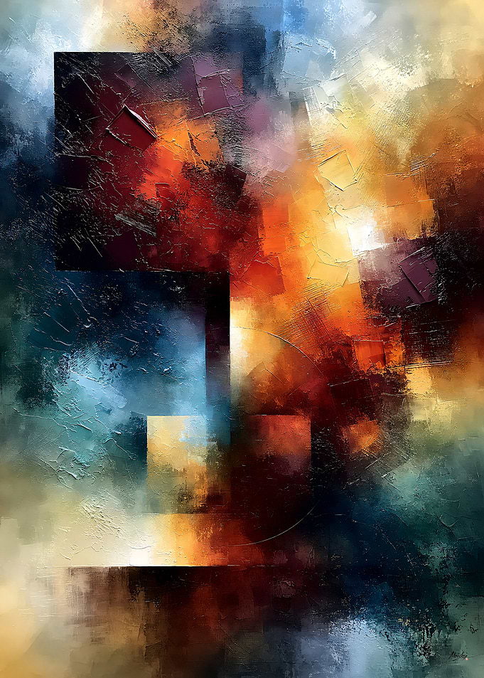 Shibui Abstract Modernism No. 05 – Luminous Axis Wall Art