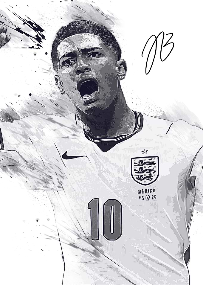Jude Bellingham England Soccer Portrait