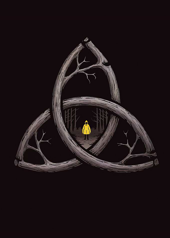 Dark Triquetra Forest Illustration