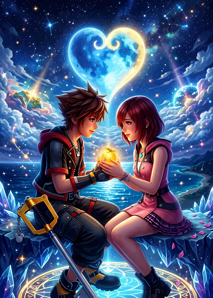Sora and Kairi Kingdom Hearts Fantasy