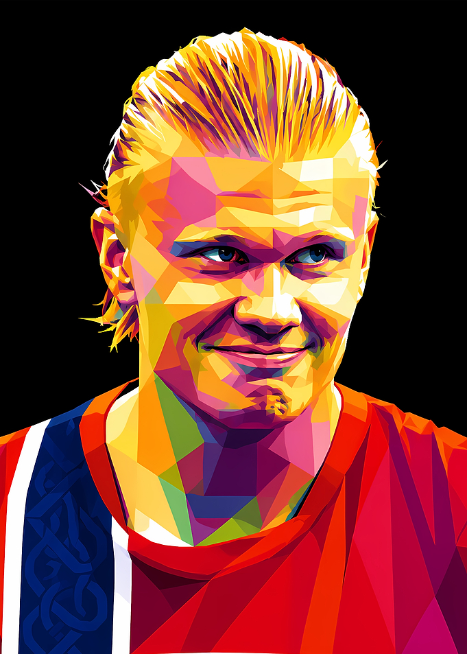 Erling Haaland Low Poly Portrait
