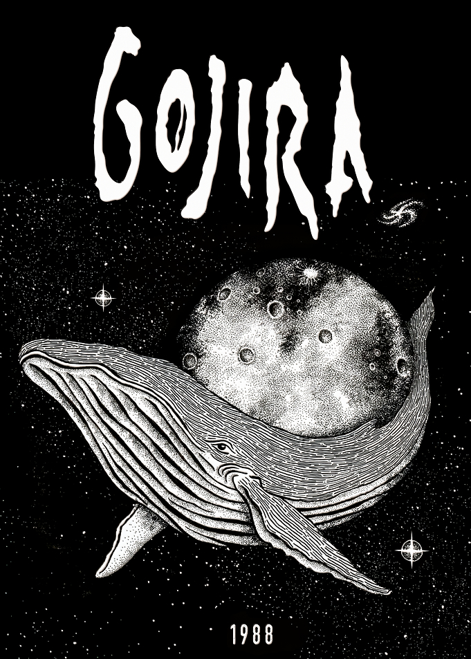 Gojira Space Whale Illustration
