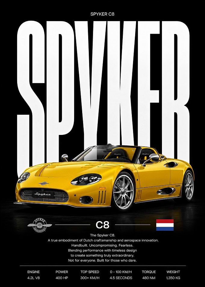 Spyker C8 Sports Car Poster