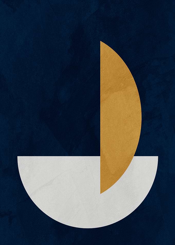 Minimalist Abstract Geometric Sailboat Art