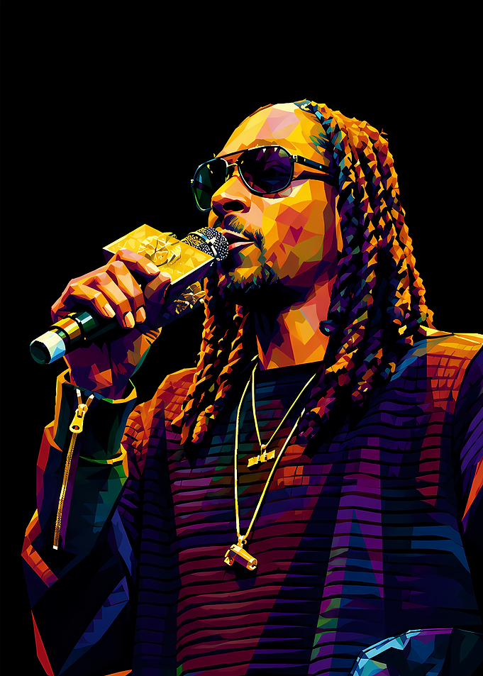 Snoop Dogg Low Poly Art Portrait