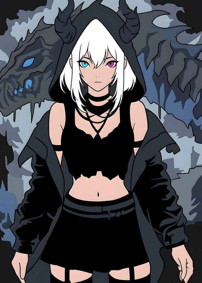 Anime Girl with Dragon Spirit