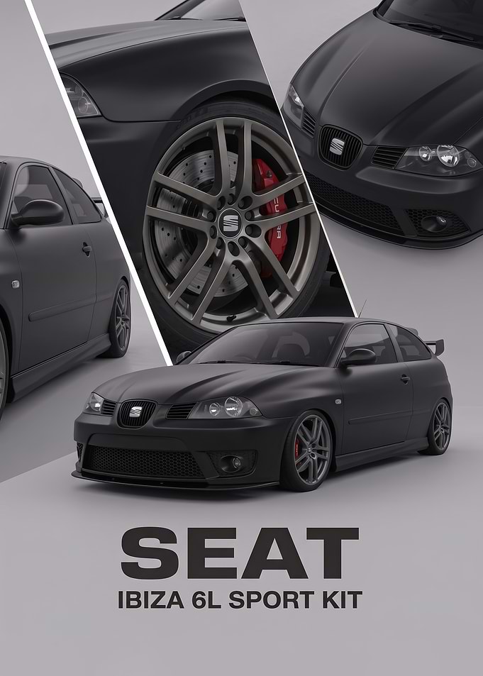 black sleek Ibiza 6L Sport car Poster