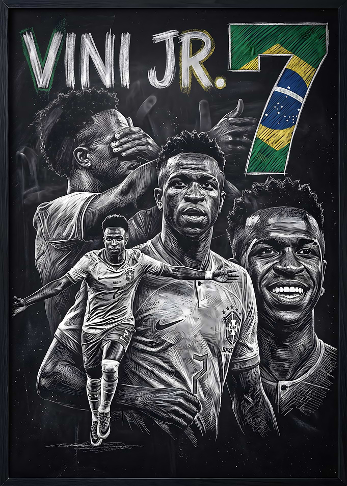 Vinicius Jr. Brazil Football Poster