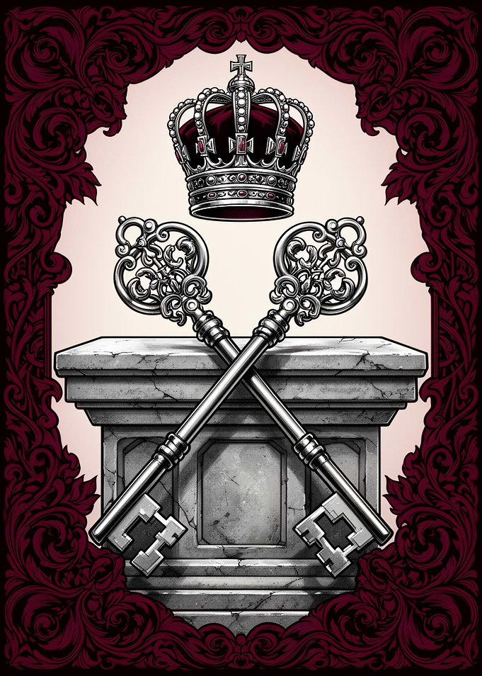 Royal Crown and Crossed Keys Emblem