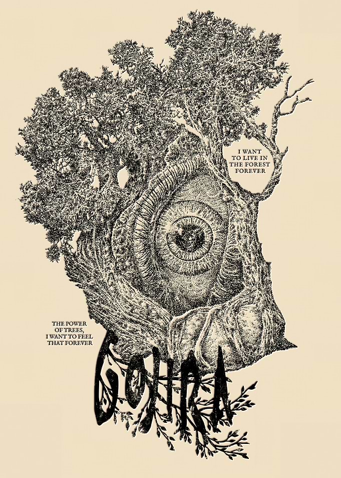 Surreal Eye Within Tree Illustration