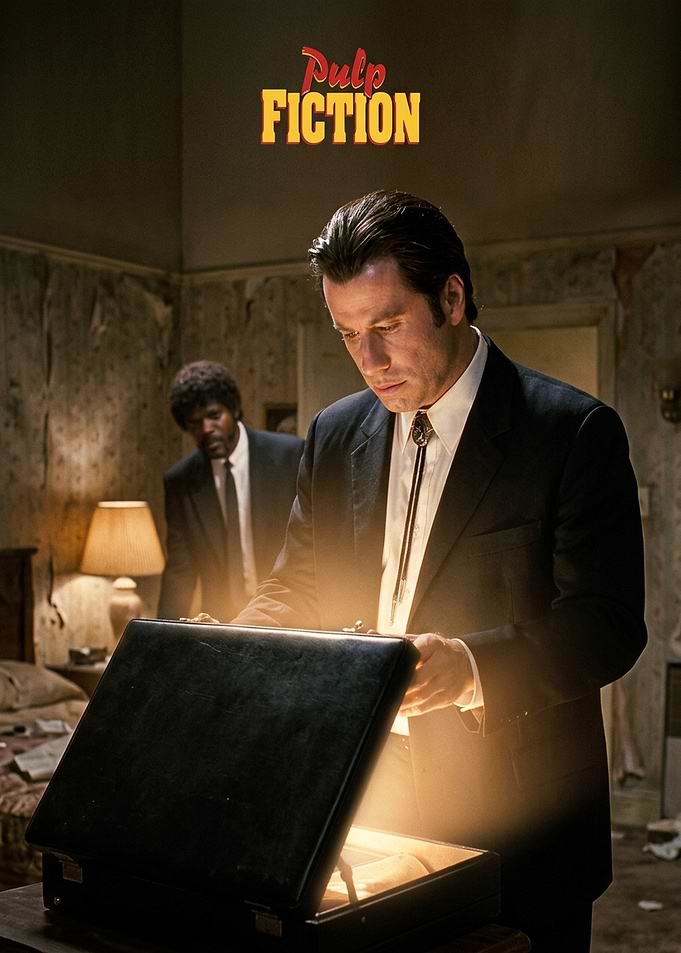 Pulp Fiction Briefcase Scene Poster