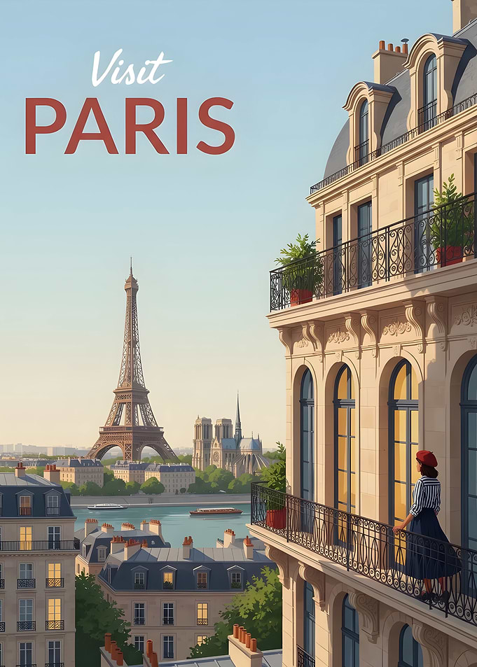 Visit Paris Travel Poster