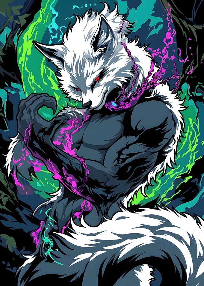 Anthropomorphic Wolf Warrior Digital Art
