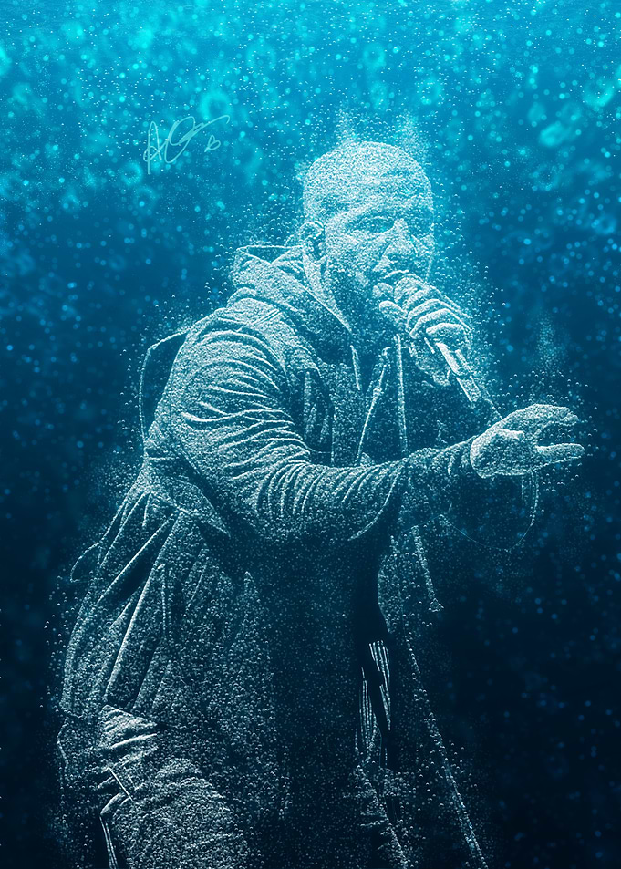 Hip Hop Artist Underwater Bubble Art