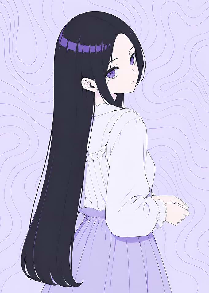 Anime Girl with Long Black Hair