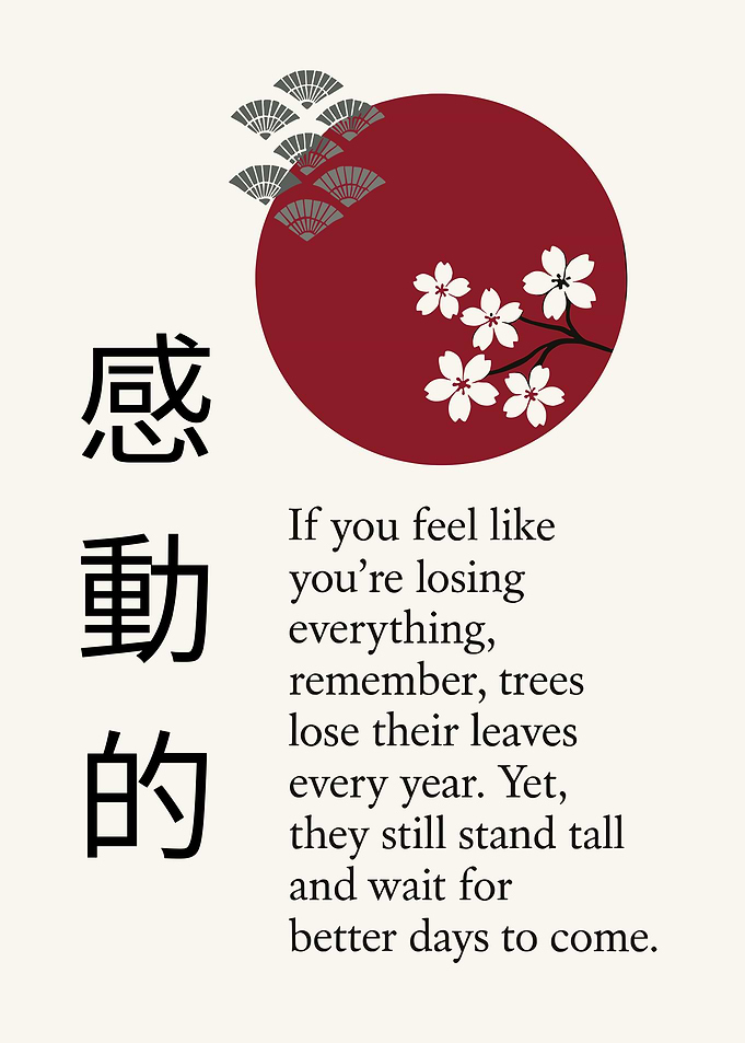 Inspirational Japanese Style Quote Poster