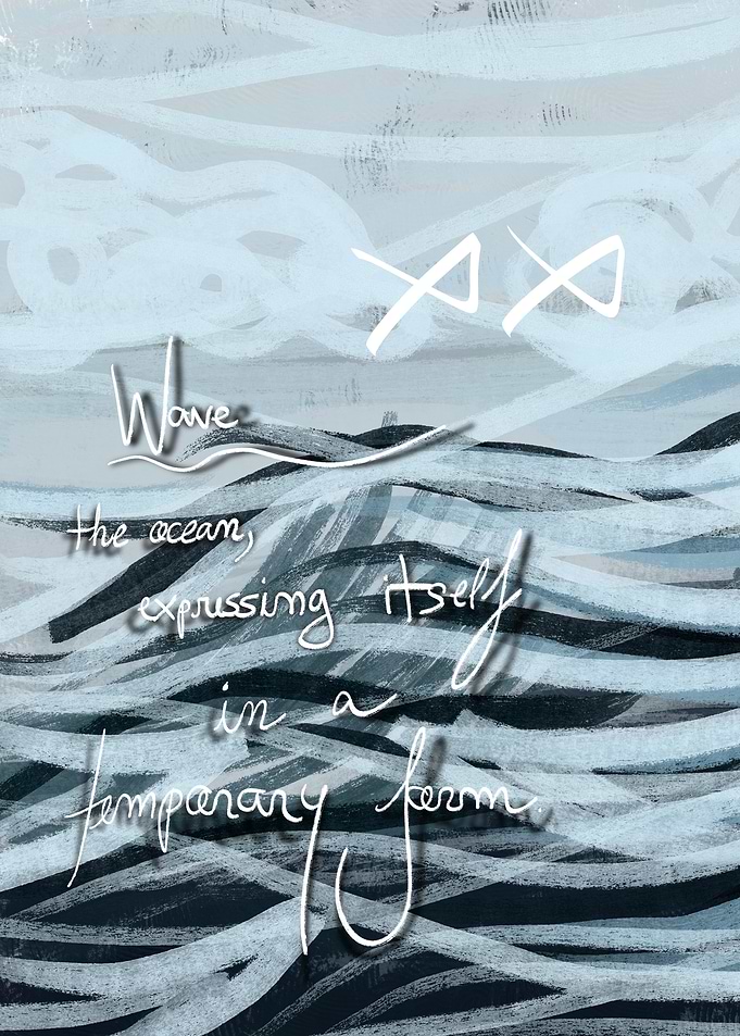 Abstract Ocean Wave Inspirational Quote Art
