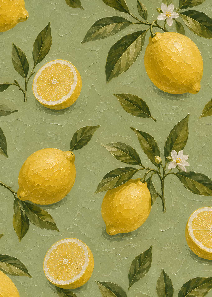 Lemon Oil Painting Pattern