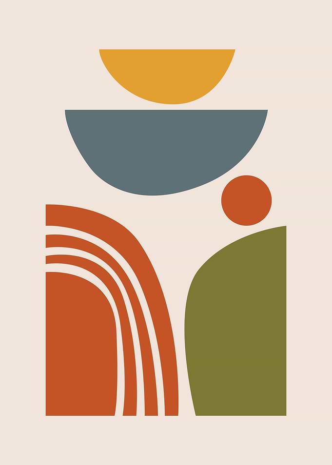 Mid-Century Modern Abstract Geometric Art
