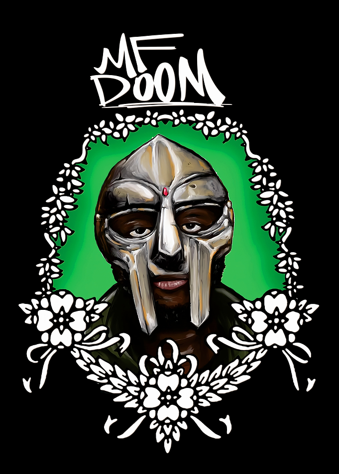 MF DOOM Masked Portrait Illustration