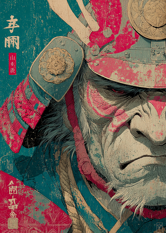 Gritty Samurai Warrior Portrait