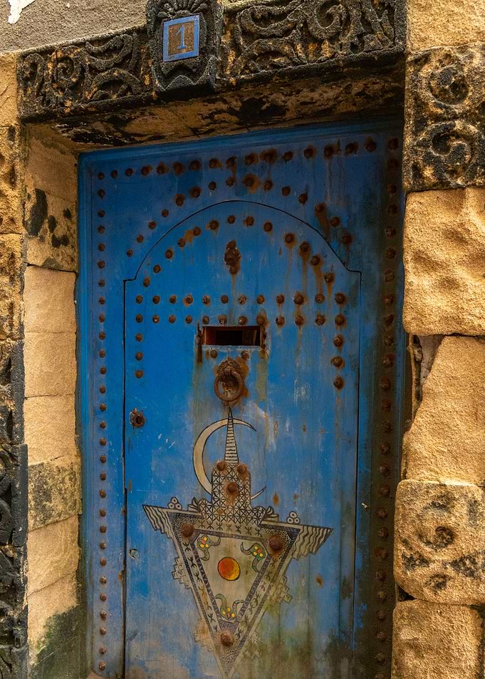Ornate Blue Moroccan Style Door