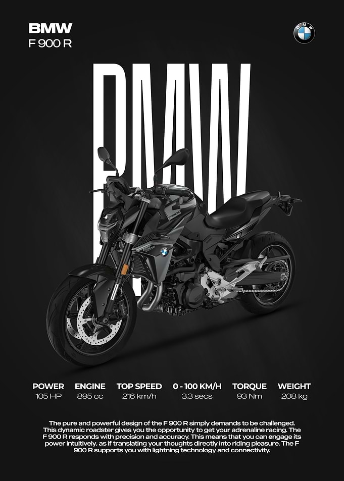BMW F 900 R Motorcycle Poster