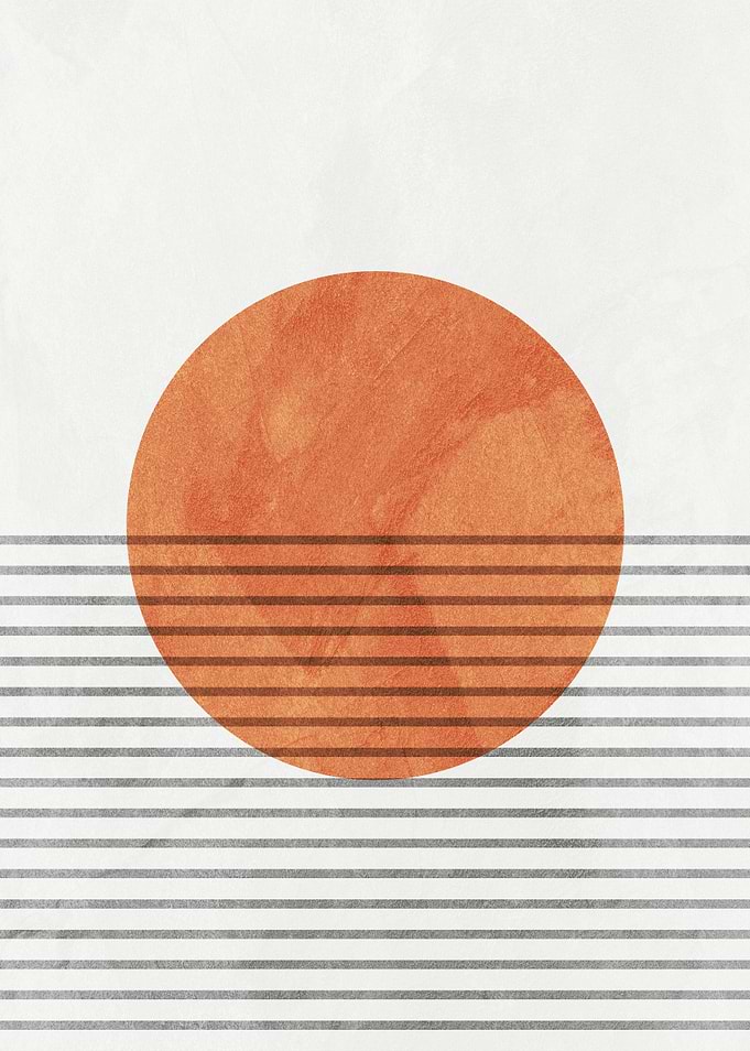 Minimalist Abstract Sun and Lines