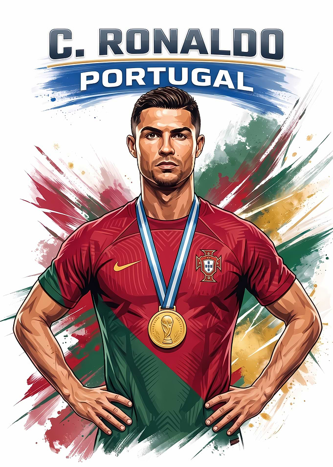 Cristiano Ronaldo Portugal World Cup Poster