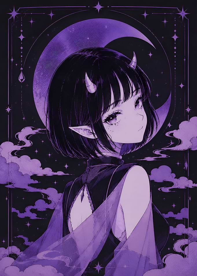 Anime Demon Girl Illustration
