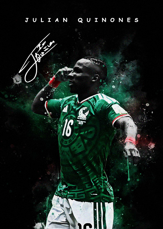 Julian Quinones Mexico Soccer Poster